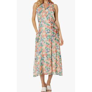New Vince Camuto Size L Sleeveless floral printed Dress with Collar